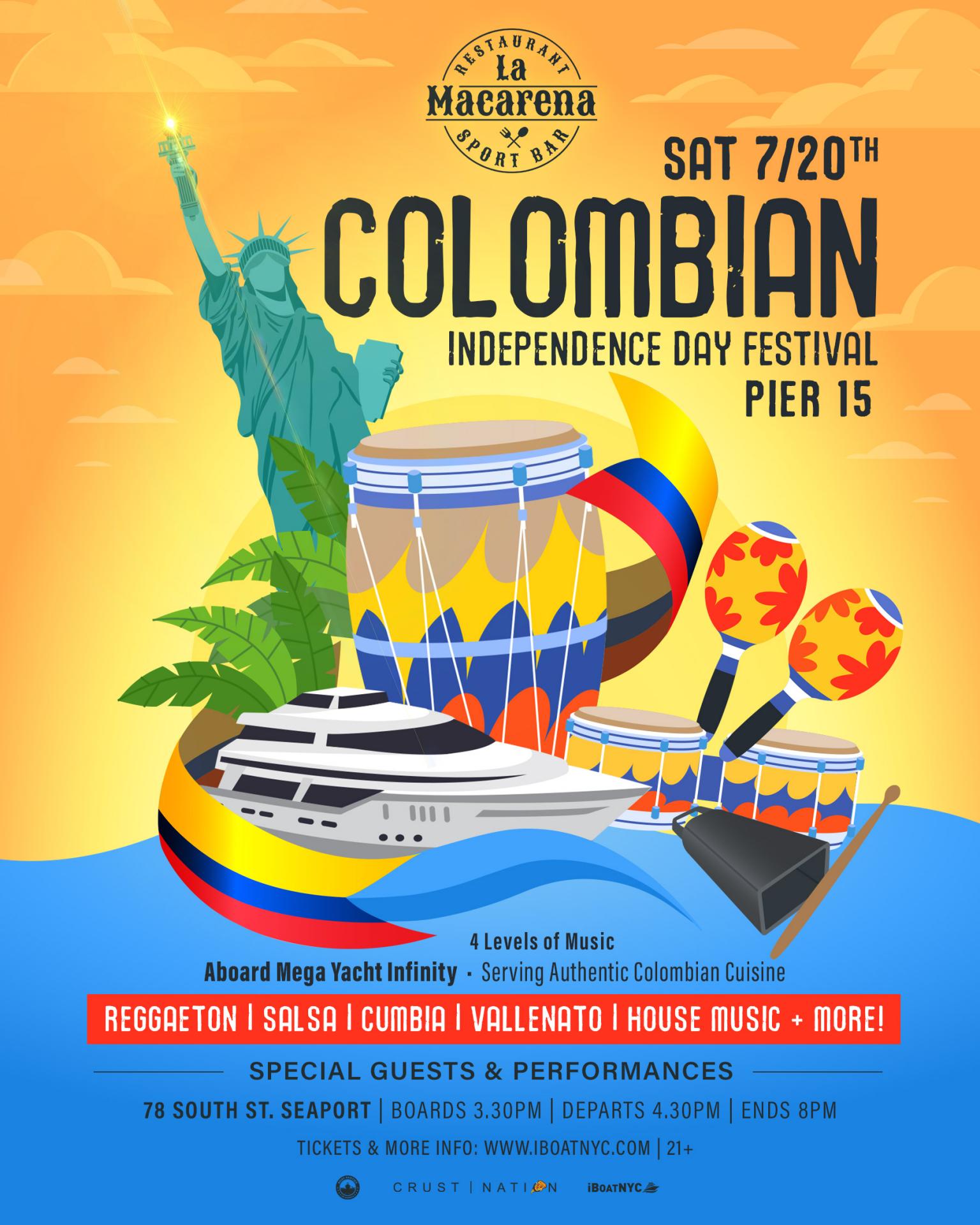 LA MACARENA Colombian Independence Festival | Mega Yacht Infinity Day Party