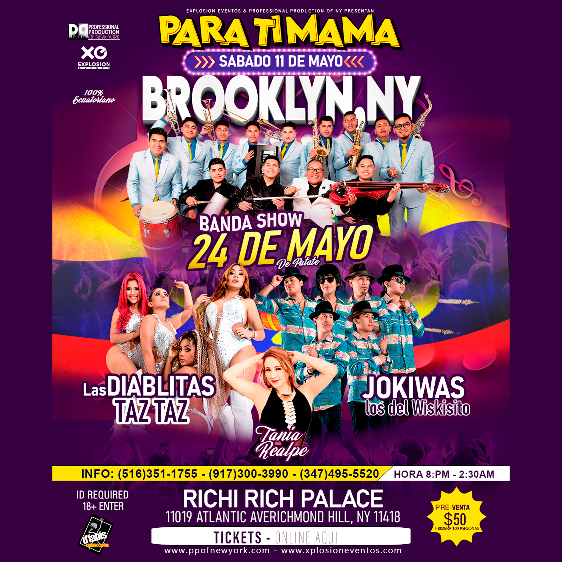 Brooklyn,NY para ti mama!! La Banda 24 de Mayo,Jokiwas, Tania Realpe y mas sorpresas..