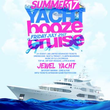 NYC Booze Cruise Yacht Party at Skyport Marina Jewel Yacht