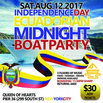 ECUADORIAN INDEPENDENCE DAY MIDNIGHT BOAT PARTY