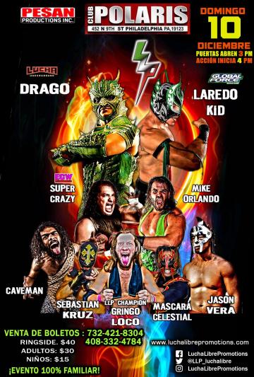 Lucha Libre Mexicana - DRAGO , LAREDO KID, SUPER CRAZY CAVERNÍCOLA Y MUCHAS ESTRELLAS MÁS