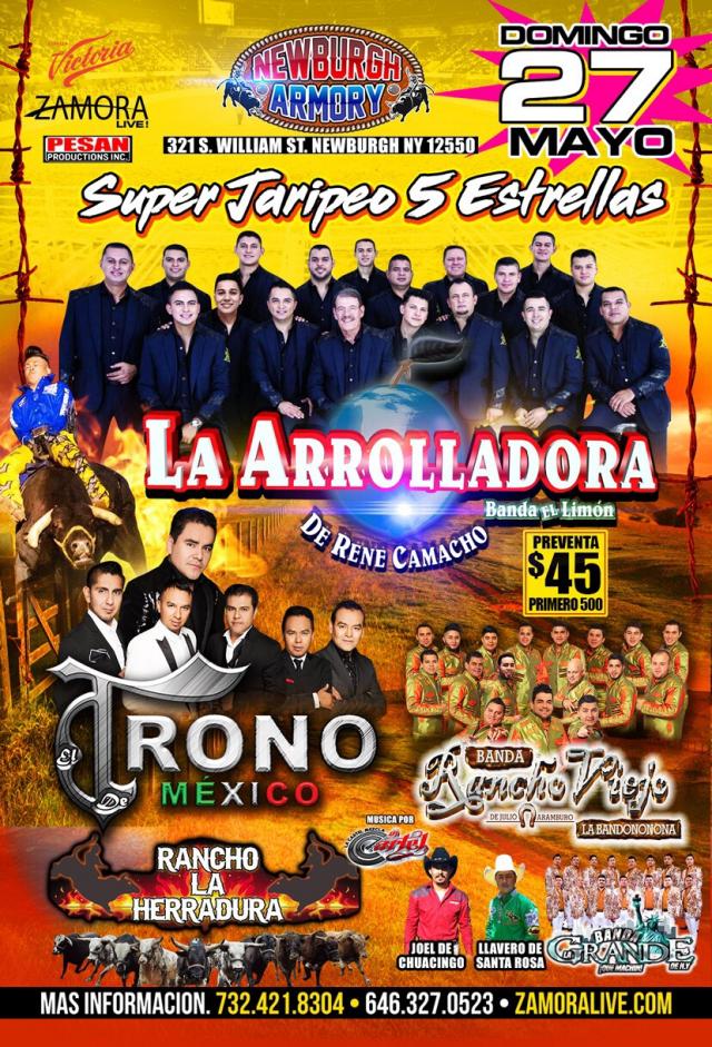 SUPER JARIPEO 5 ESTRELLAS CON “LA ARROLADORA BANDA EL LIMON DE RENE CAMACHO”, “EL TRONO DE MEXICO”, “BANDA RANCHO VIEJO”, Y RANCHO LA HERRADURA