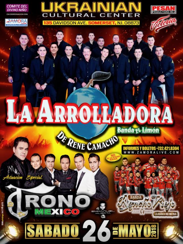 Buy tickets for LA ARROLLADORA BANDA EL LIMON | EL TRONO DE MEXICO | BANDA RANCHO VIEJO LA ARROLLADORA BANDA EL LIMON | EL TRONO DE MEXICO | BANDA RANCHO VIEJO