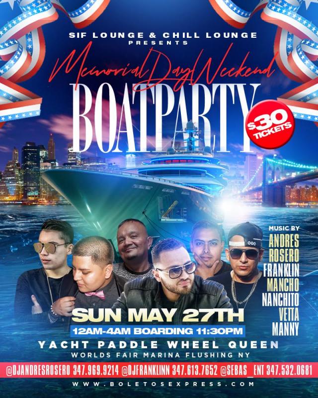 OFFICIAL MEMORIAL DAY WEEKEND BOAT PARTY!