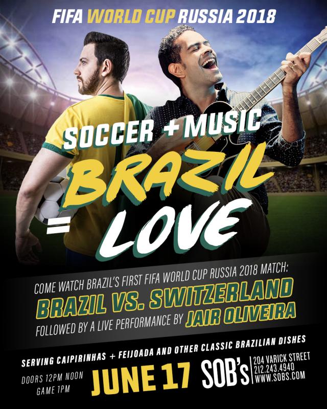 Soccer + Music = Brazil Love! Brazil's 1st World Cup Match + Jair Oliveira Live!