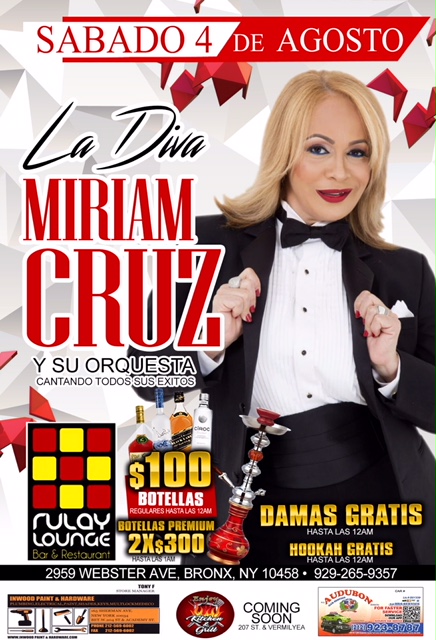 Buy tickets for ESTE MISMO SABADO 4 DE AGOSTO LA DIVA DEL MERENGUE MIRIAM CRUZ ESTE MISMO SABADO 4 DE AGOSTO LA DIVA DEL MERENGUE MIRIAM CRUZ