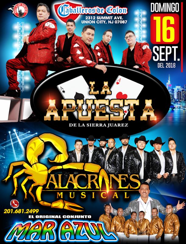 GRUPO LA APUESTA,  ALACRANES MUSICAL & CONJUNTO MAR AZUL 
