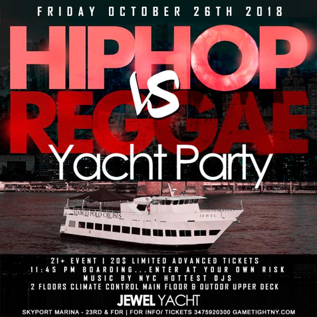 New York City Halloween Hip Hop vs. Reggae Midnight Cruise at Skyport Marina 