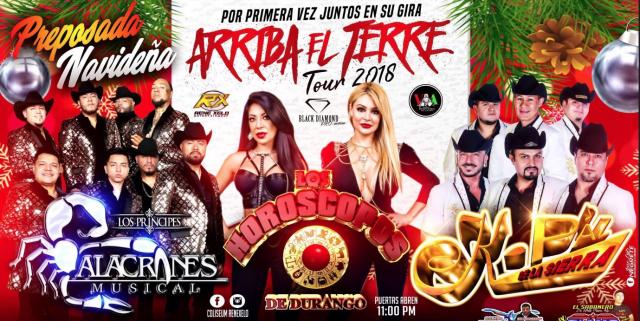 Buy tickets for LOS HOROSCOPOS DE DURANGO, ALACRANES MUSICAL, K-PAZ DE LA SIERRA LOS HOROSCOPOS DE DURANGO, ALACRANES MUSICAL, K-PAZ DE LA SIERRA