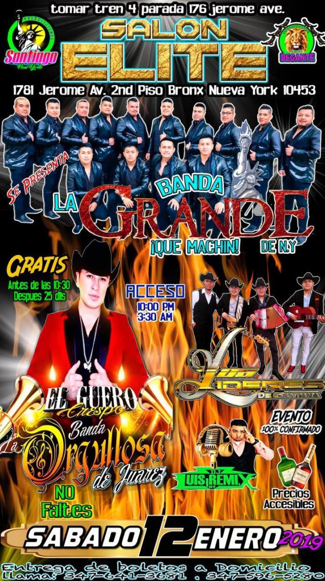 Buy tickets for BANDA LA GRANDE, BANDA ORGULLOSA DE JUAREZ, LOS LIDERES DE SANTANA BANDA LA GRANDE, BANDA ORGULLOSA DE JUAREZ, LOS LIDERES DE SANTANA