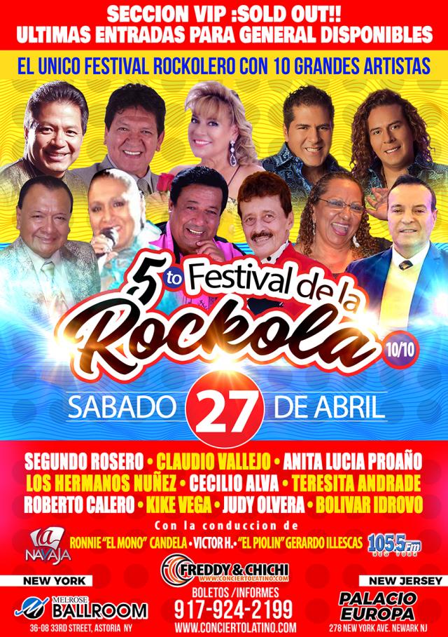 Buy tickets for NEW YORK • FESTIVAL DE LA ROCKOLA CON SEGUNDO ROSERO, CLAUDIO VALLEJO, ANITA LUCIA PROAÑO, HERMANOS NUÑEZ, CECILIO ALVA, KIKE VEGA, ROBERTO CALERO NEW YORK • FESTIVAL DE LA ROCKOLA CON SEGUNDO ROSERO, CLAUDIO VALLEJO, ANITA LUCIA PROAÑO, HERMANOS NUÑEZ, CECILIO ALVA, KIKE VEGA, ROBERTO CALERO