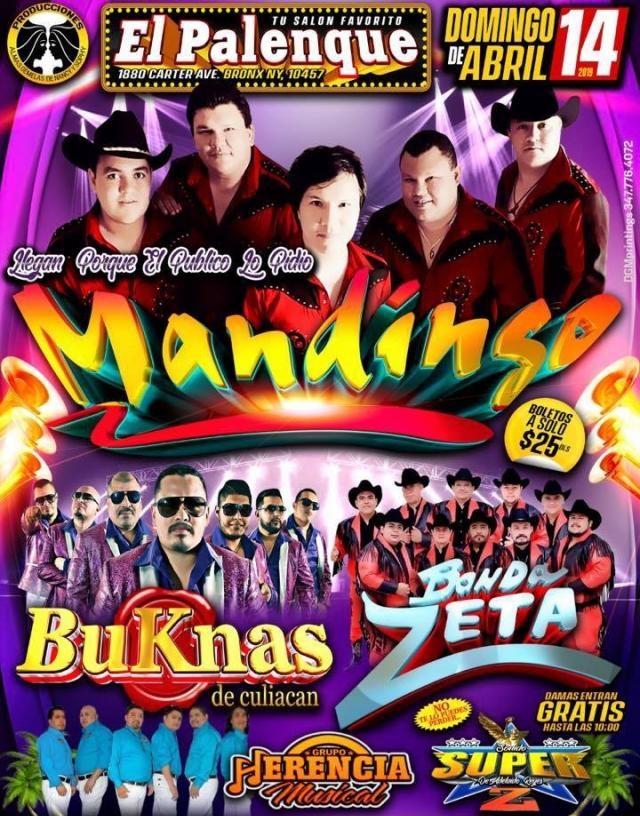 CANCELLED - GRUPO MANDINGO, BUKNAS DE CULIACAN, BANDA Z & GRUPO HERENCIA MUSICAL