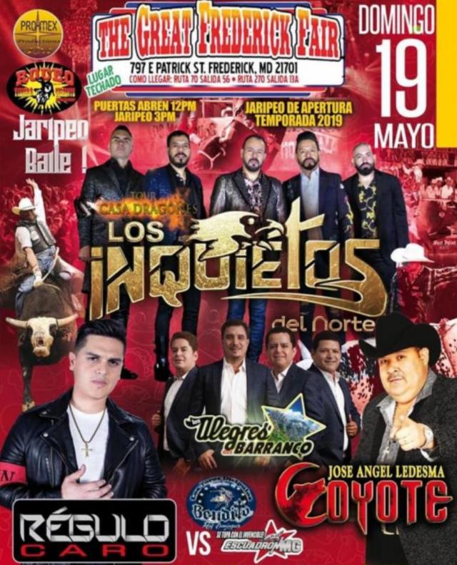 Buy tickets for JARIPEO CON LOS INQUIETOS DEL NORTE EN FREDERICK MD JARIPEO CON LOS INQUIETOS DEL NORTE EN FREDERICK MD