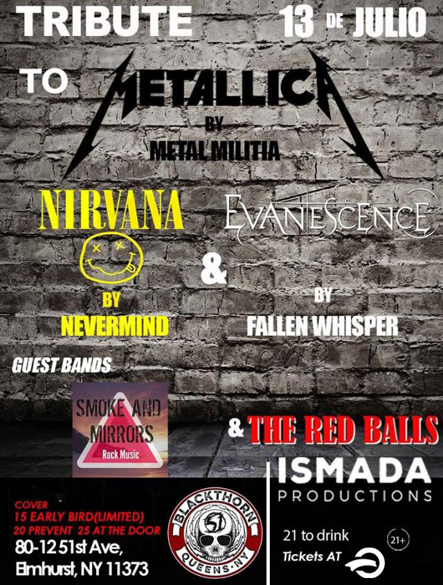 Buy tickets for Metallica, Nirvana and Evanescence Tribute Metallica, Nirvana and Evanescence Tribute
