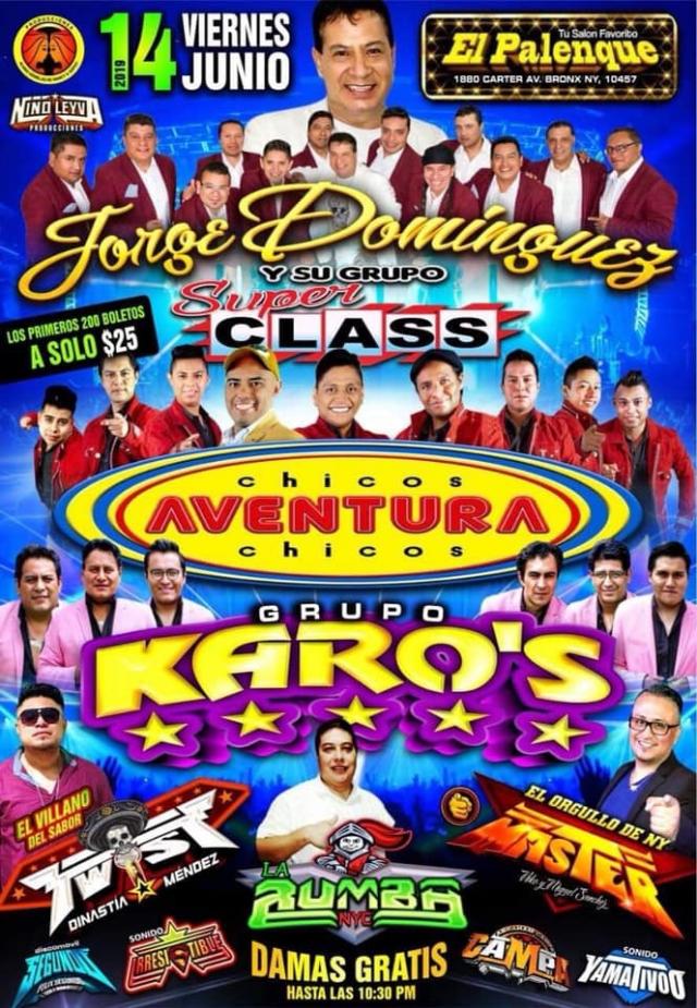 JORGE DOMINGUEZ & SU GRUPO SUPER CLASS, CHICOS AVENTURA & GRUPO KARO'S