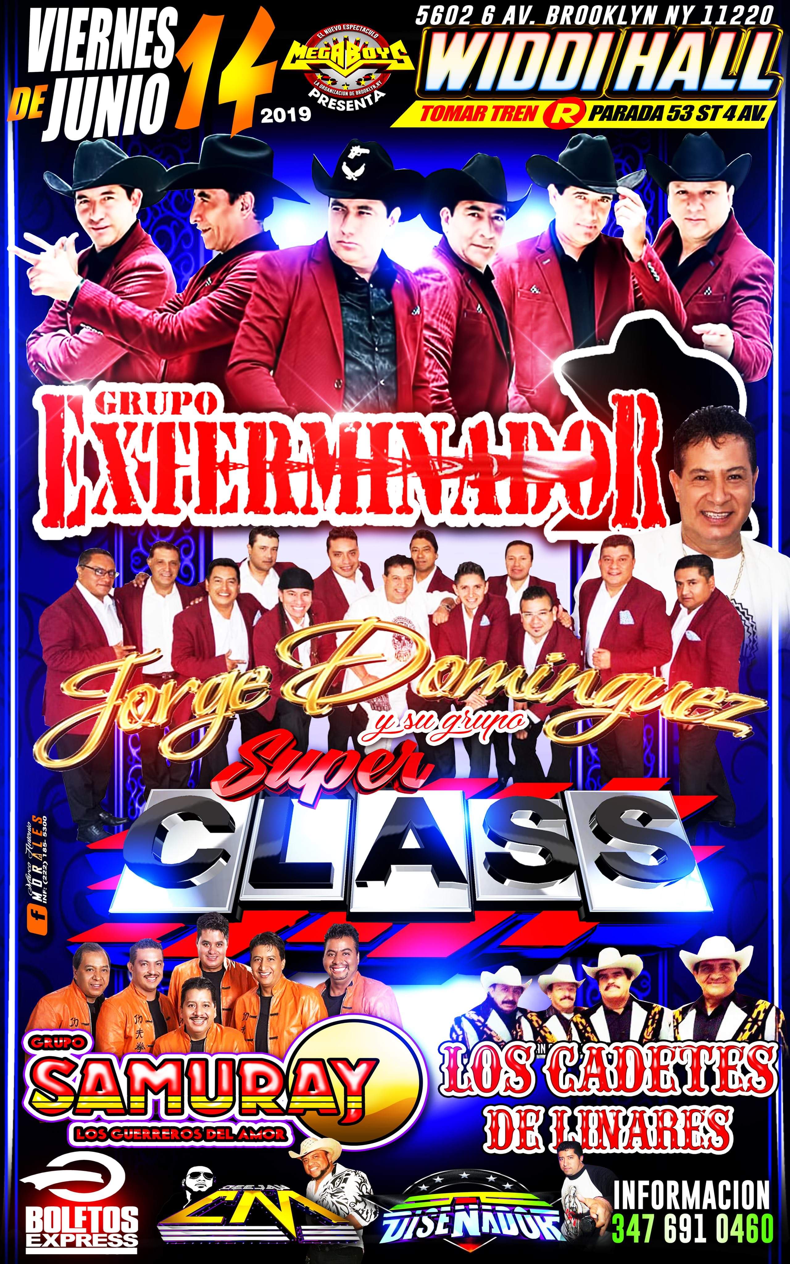 GRUPO EXTERMINADOR, JORGE DOMINGUEZ Y SU GRUPO, SUPER CLASS, GRUPO SAMURAY, LOS CADETES DE LINARES