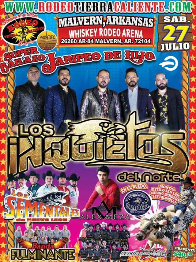 Buy tickets for LOS INQUIETOS DEL NORTE, LOS SEMENTALES DE NUEVO LEON ALEX MEZA, BANDA FULMINANTE & ESCUADRON MG LOS INQUIETOS DEL NORTE, LOS SEMENTALES DE NUEVO LEON ALEX MEZA, BANDA FULMINANTE & ESCUADRON MG