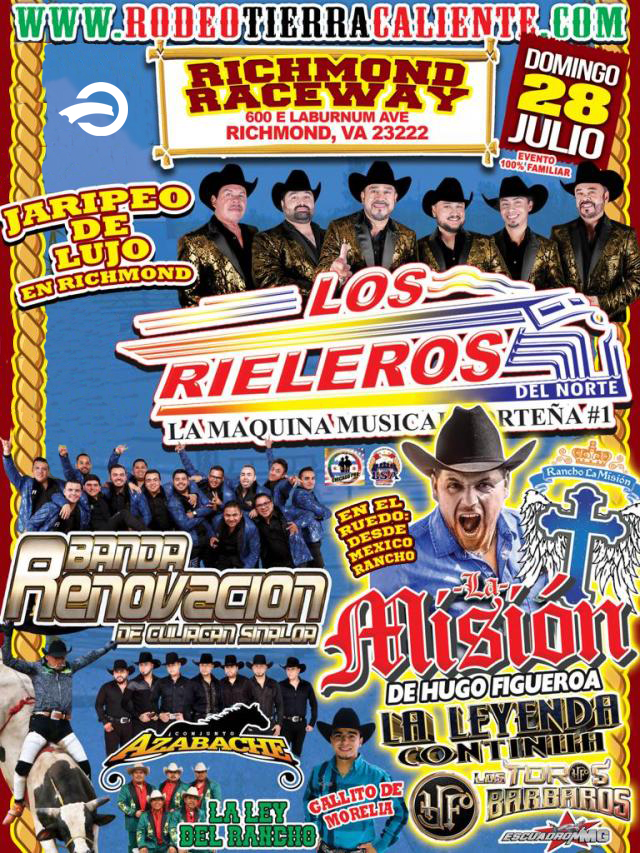 Buy tickets for LOS RIELEROS DEL NORTE, LA MISION DE HUGO FIGUEROA, BANDA RENOVACION, LA LEY DEL RANCHO LOS RIELEROS DEL NORTE, LA MISION DE HUGO FIGUEROA, BANDA RENOVACION, LA LEY DEL RANCHO