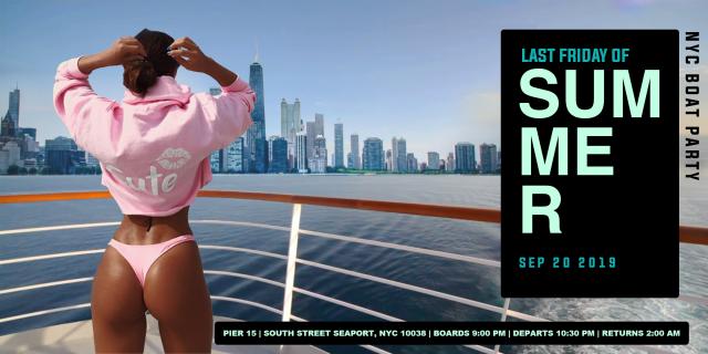 Last Friday of Summer Boat Party NYC Yacht Cruise