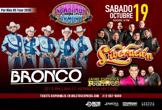 Buy tickets for Bronco - Liberacion - Los Fugitivos En Newburgh, NY Bronco - Liberacion - Los Fugitivos En Newburgh, NY