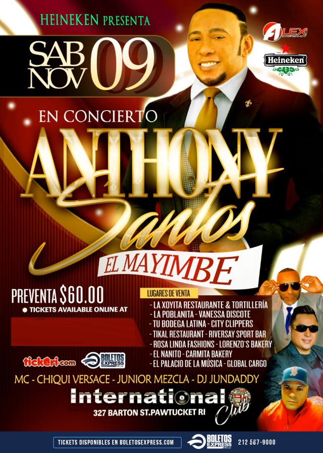 Buy tickets for ANTHONY SANTOS ANTHONY SANTOS