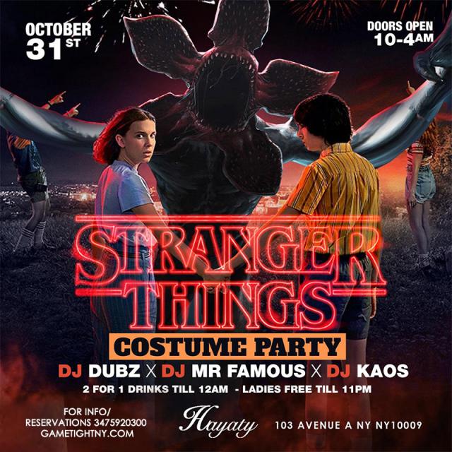 Buy tickets for Hayaty NYC Stranger Things Halloween Costume Party Hayaty NYC Stranger Things Halloween Costume Party