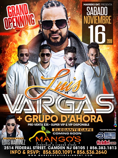 Buy tickets for LUIS VARGAS & GRUPO D' AHORA LUIS VARGAS & GRUPO D' AHORA