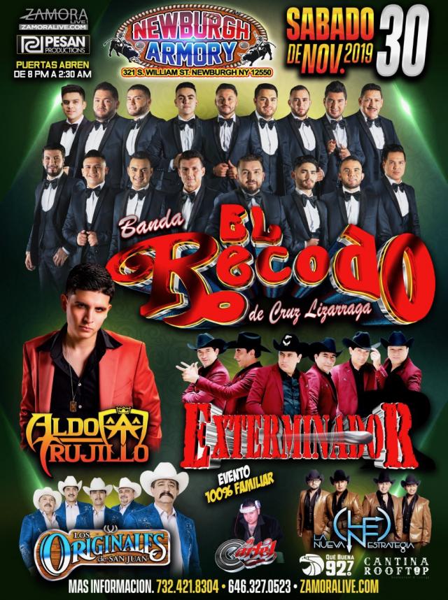 Buy tickets for Banda El Recodo - Aldo Trujillo - Exterminador - Originales de San Juan En Newburgh, NY Banda El Recodo - Aldo Trujillo - Exterminador - Originales de San Juan En Newburgh, NY