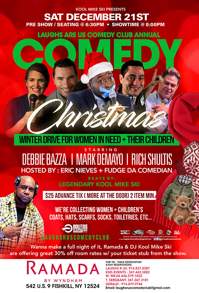 Buy tickets for Comedy Christmas: Debbie Bazza | Mark DeMayo | Rich Shultis Comedy Christmas: Debbie Bazza | Mark DeMayo | Rich Shultis
