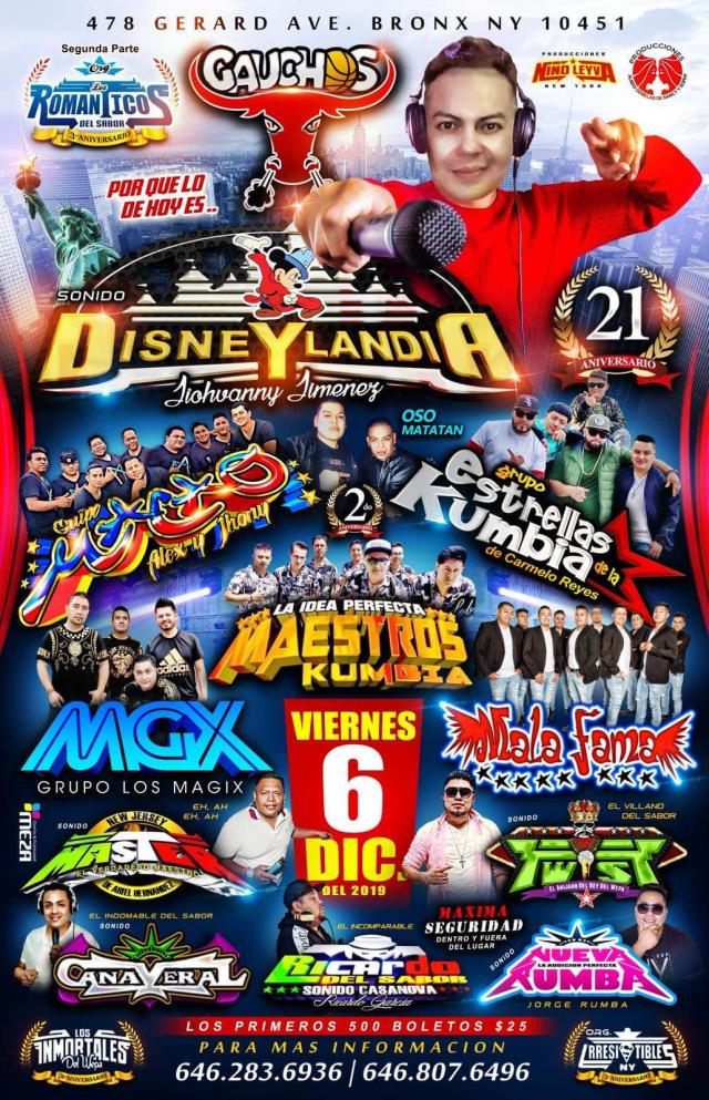 DISNEYLANDIA, ESTRELLAS DE LA KUMBIA, MALA FAMA, MACAO & GRUPO LOS MAGIX