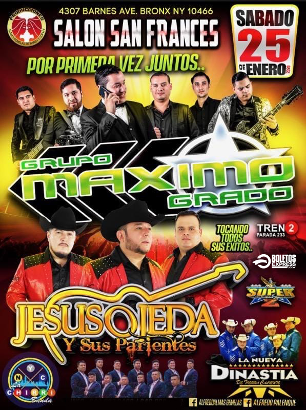 Buy tickets for 1Grupo Maximo Grado & Jésus Ojeda y Sus Parientes 1Grupo Maximo Grado & Jésus Ojeda y Sus Parientes