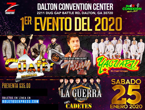 Buy tickets for Los Cuates De Sinaloa, Triny y La Leyenda, Los Yaguaru De Angel Venegas & La Guerra De Linares Los Cuates De Sinaloa, Triny y La Leyenda, Los Yaguaru De Angel Venegas & La Guerra De Linares