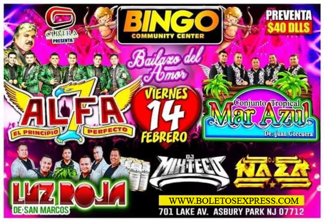 Buy tickets for Bailazo del Amor: Alfa 7, Conjunto Tropical Mar Azul & Luz Roja  Bailazo del Amor: Alfa 7, Conjunto Tropical Mar Azul & Luz Roja