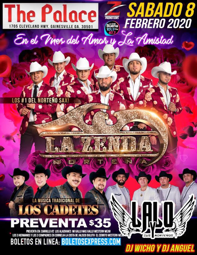 Buy tickets for LA ZENDA NORTEÑA, LOS CADETES & LALO Y SUS NORTEÑOS LA ZENDA NORTEÑA, LOS CADETES & LALO Y SUS NORTEÑOS