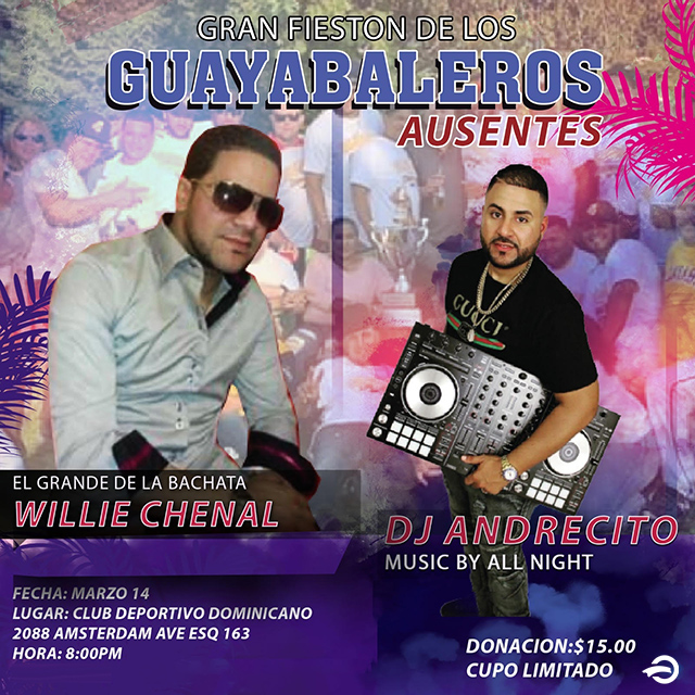 Buy tickets for WILLIE CHENAL & DJ ANDERCITO WILLIE CHENAL & DJ ANDERCITO
