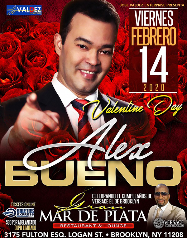 Buy tickets for Alex Bueno y su orquesta en San Valentin Alex Bueno y su orquesta en San Valentin