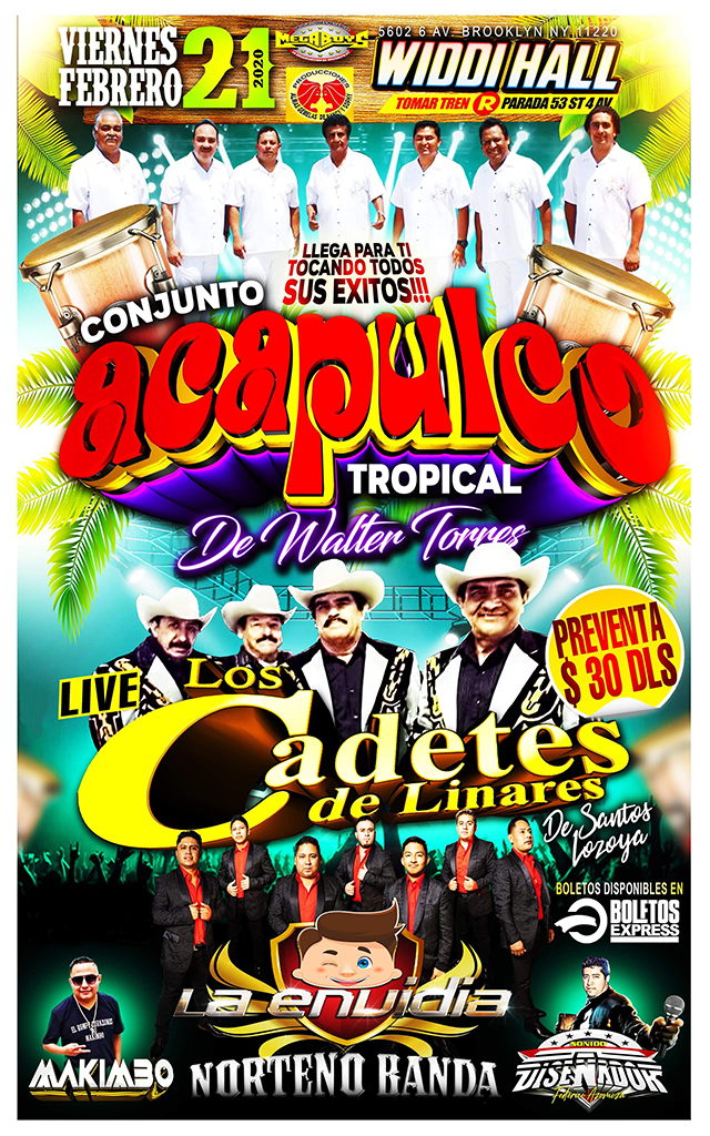 Buy tickets for CONJUNTO ACAPULCO + LOS CADETES DE LINARES + LA ENVIDIA CONJUNTO ACAPULCO + LOS CADETES DE LINARES + LA ENVIDIA