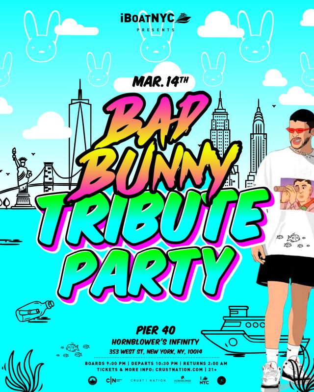 Buy tickets for Latin Boat Party: The BAD BUNNY TRIBUTE Yacht Cruise NYC Latin Boat Party: The BAD BUNNY TRIBUTE Yacht Cruise NYC