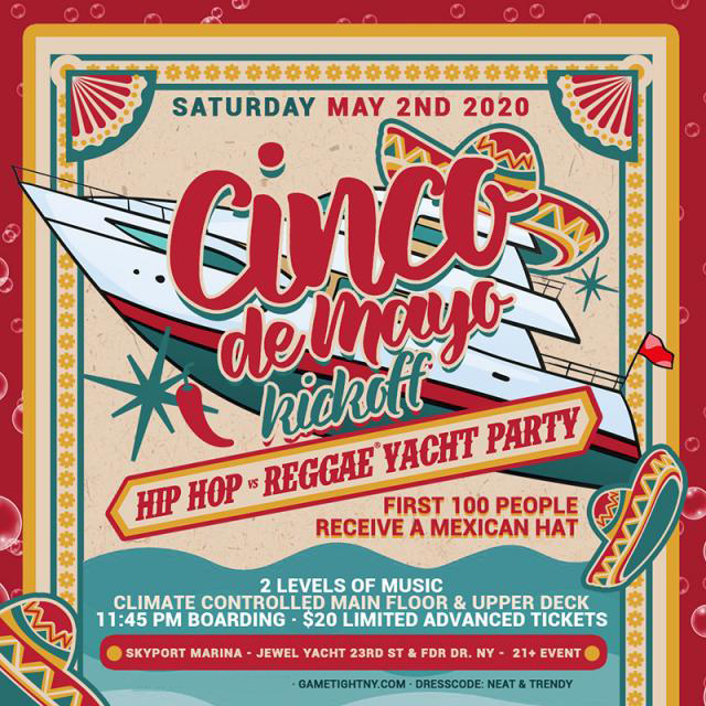 NYC Hip Hop vs. Reggae ® Cinco De Mayo Yacht Party