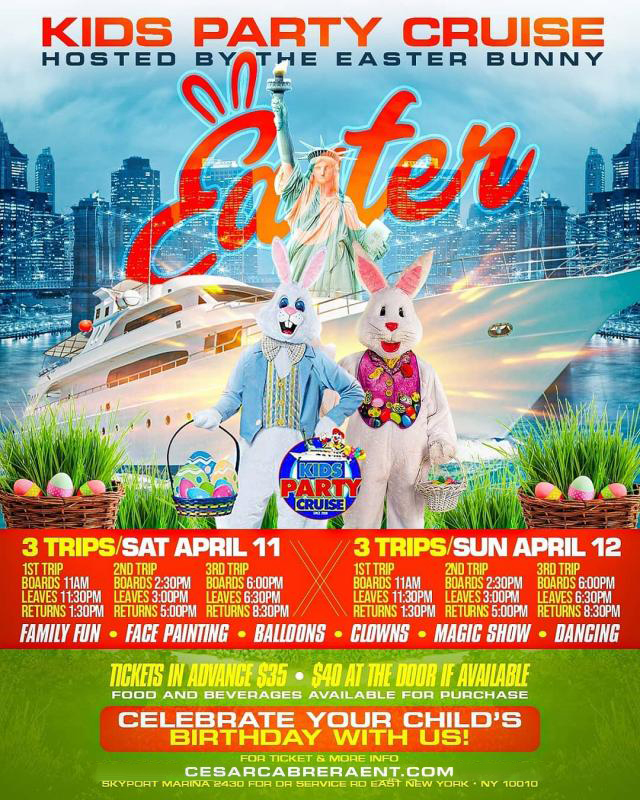 Buy tickets for Easter Kids Party Cruise Hosted By The Easter Bunny Easter Kids Party Cruise Hosted By The Easter Bunny