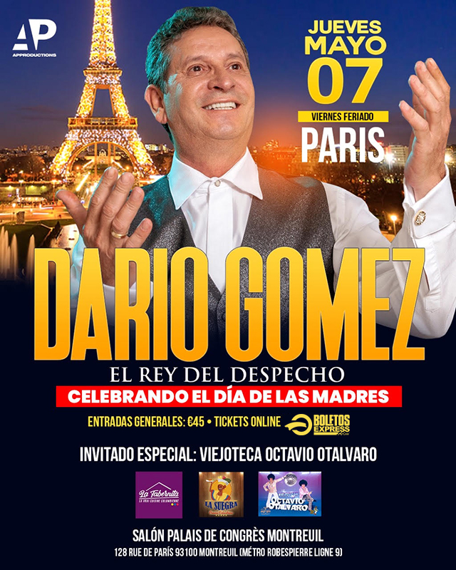 Buy tickets for DARIO GOMEZ - CANCELLED DARIO GOMEZ - CANCELLED