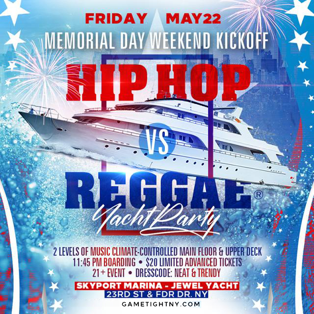 Buy tickets for NYC MDW Kickoff Hip Hop vs Reggae® Yacht Party NYC MDW Kickoff Hip Hop vs Reggae® Yacht Party