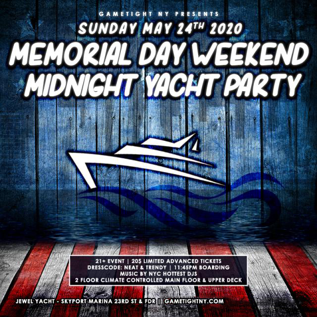 NYC Memorial Day Sunday Yacht Party Cruise