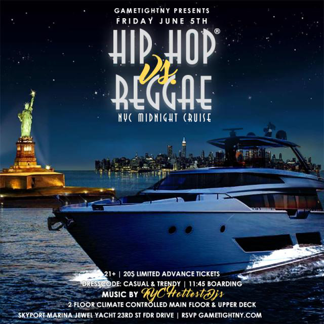 NYC Hip Hop vs. Reggae Midnight Yacht Party