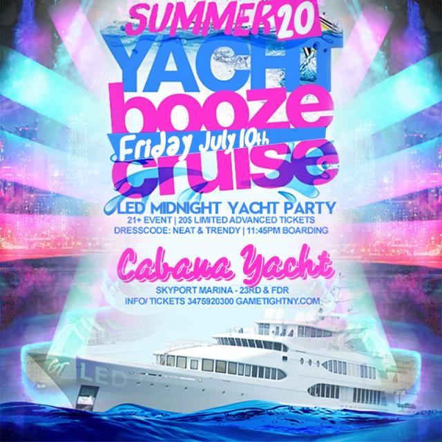 NYC LED Glowsticks Booze Cruise Yacht Party at Skyport Marina 2020