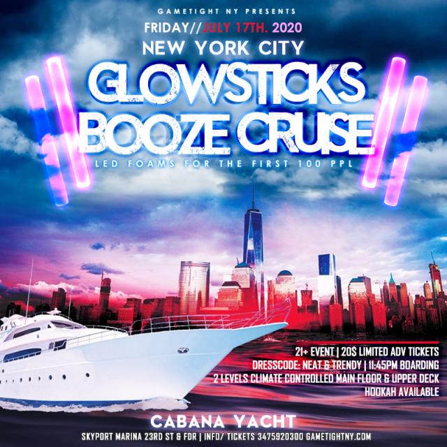 Buy tickets for Manhattan Booze Cruise Glowsticks Yacht Party at Skyport Marina 2020 Manhattan Booze Cruise Glowsticks Yacht Party at Skyport Marina 2020