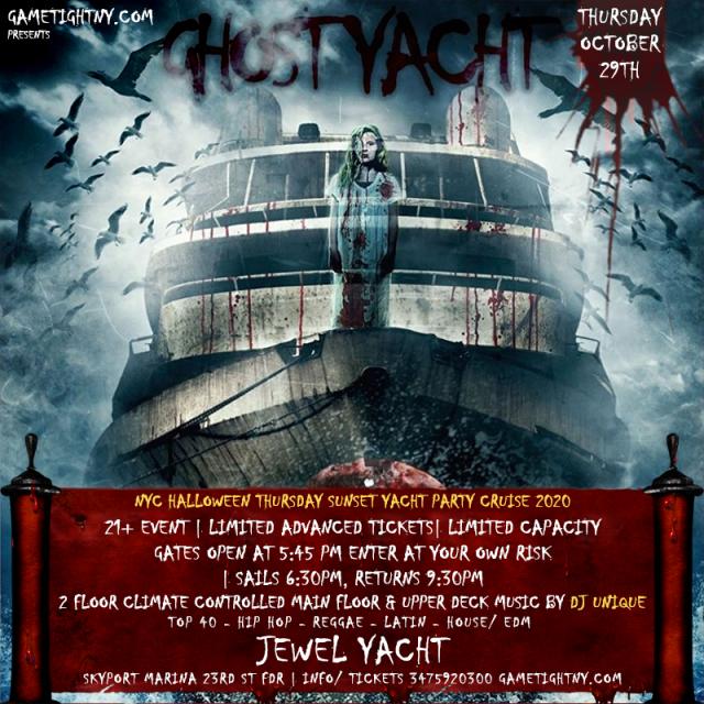 NYC Halloween HipHop vs Reggae® Sunset Cruise Skyport Marina Jewel Yacht