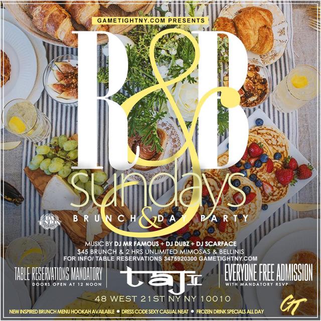 Buy tickets for Taj Lounge Sunday Taj Lounge Sunday