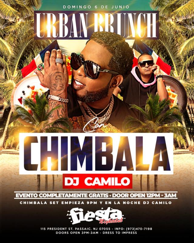 Buy tickets for Urban Brunch with CHIMBALA & DJ CAMILO **NO COVER CHARGE** Urban Brunch with CHIMBALA & DJ CAMILO **NO COVER CHARGE**