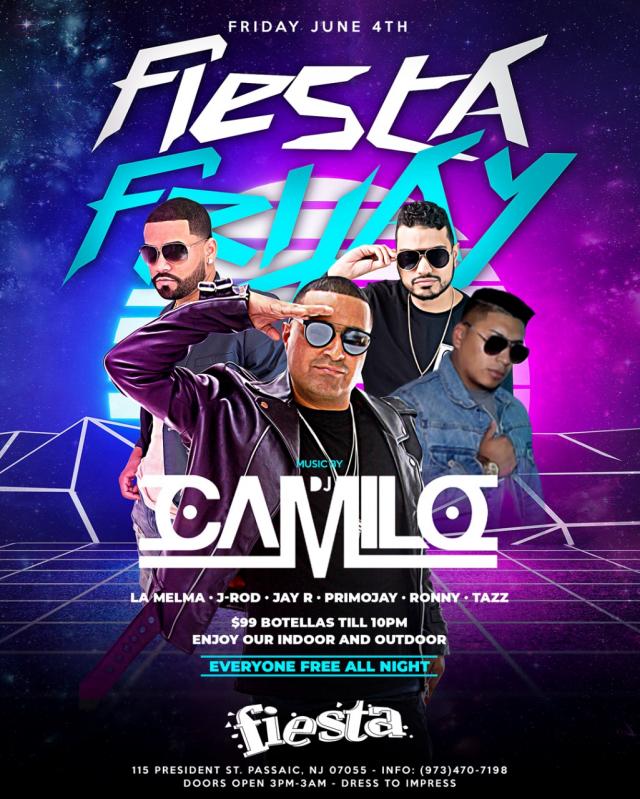 Buy tickets for FIESTA FRIDAY with DJ CAMILO **NO COVER CHARGE FIESTA FRIDAY with DJ CAMILO **NO COVER CHARGE